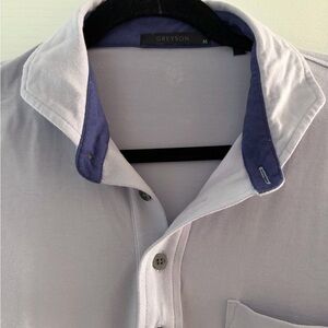 Greyson Men's Light Purple Shirt with Dark Purple Trim Polo